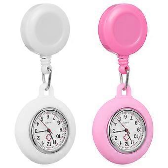 2 orologi da infermiera pratici, comodi orologi da tasca retrattili con clip da mano