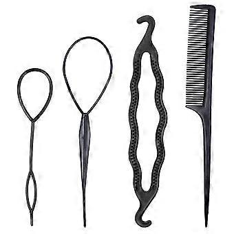 4 stks houder clip rol knot haar vlecht paardenstaart maker mode haarontwerp styling tools accessoires kapper kit set