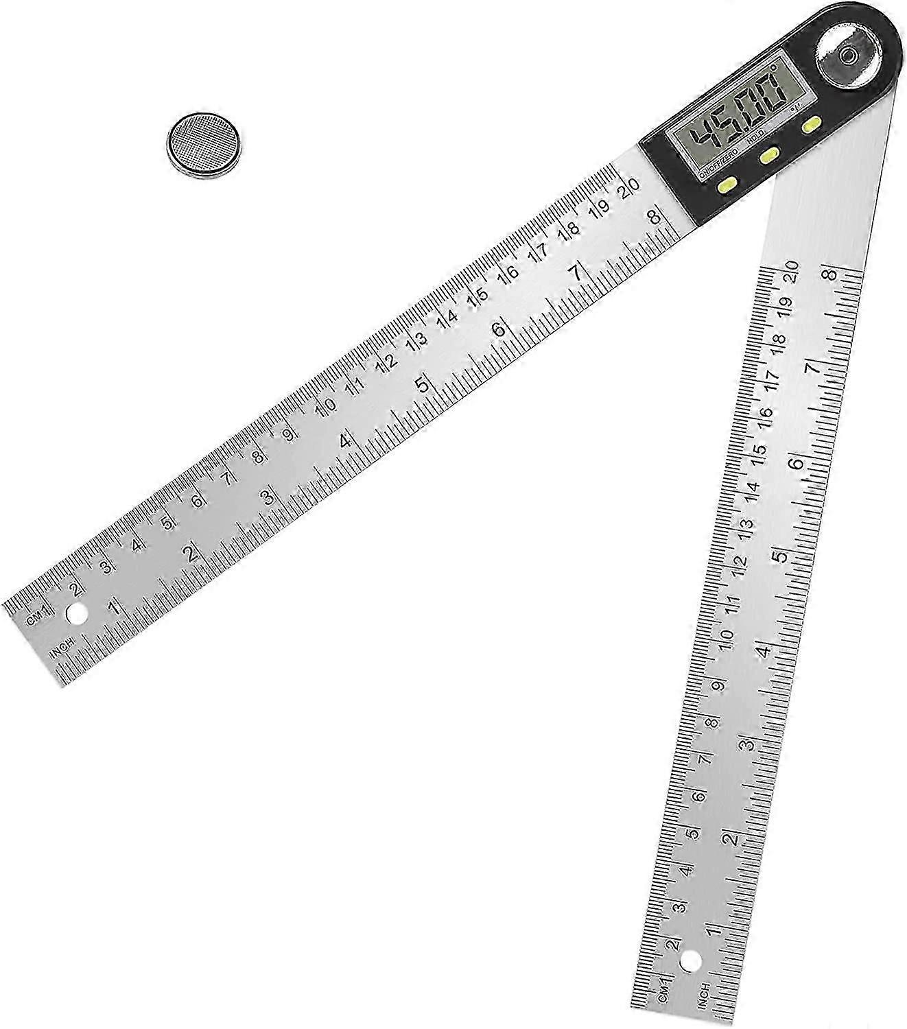 Digital Angle Ruler,200mm Stainless Steel,Zero Adjustment,Lock Function,LCD Display,360 Measuring Angle-fghj