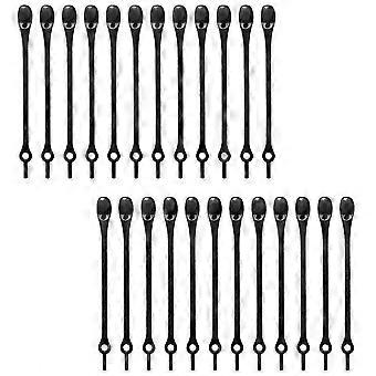 24 stuks Lazy Shoelaces, waterdichte elastische veters zonder knopen, veters zonder knopen voor kinderen en volwassenen, draagbare siliconen schoenveters voor hardloopschoenen, zwart-zscy