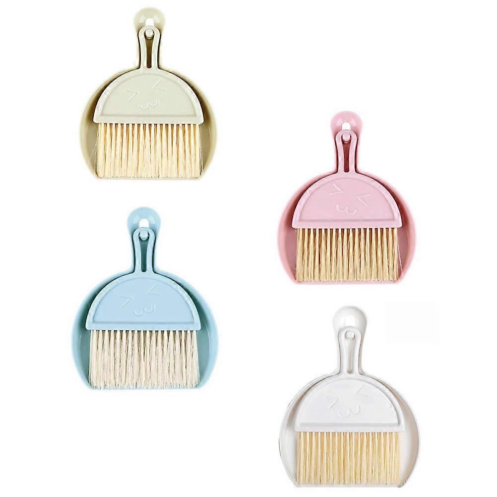 Mini Dustpan Dust Brush Set for Household Cleaning 4Sets Multi-Function Dustpan