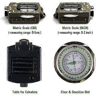 Boussole militaire de survie tactique multifonctionnelle avec lanière et pochette | Imperméable et résistant aux chocs | Boussole de visée Lensatic pour la randonnée