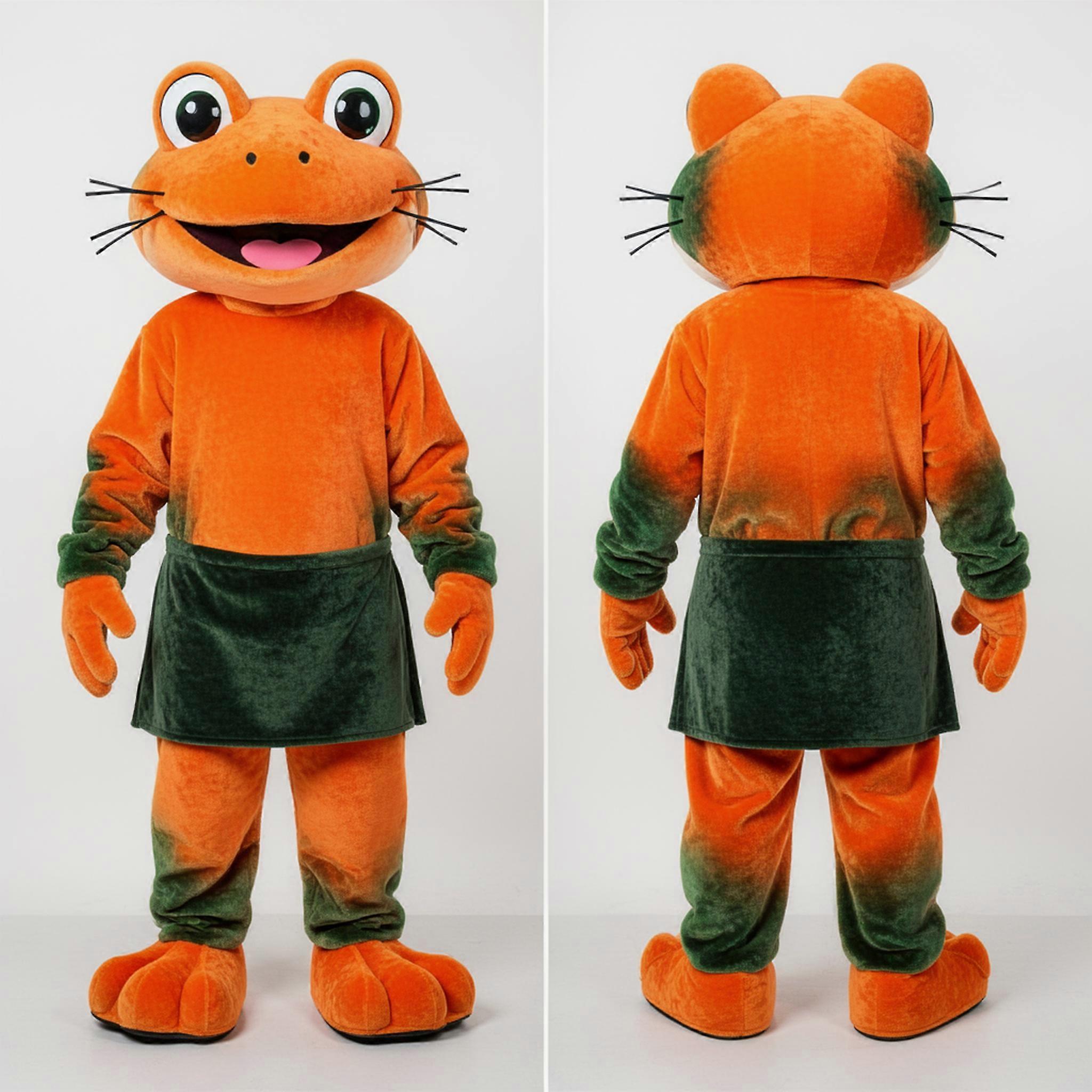 MASTICOT Rust Orange Wide Eyed Frog Mascot