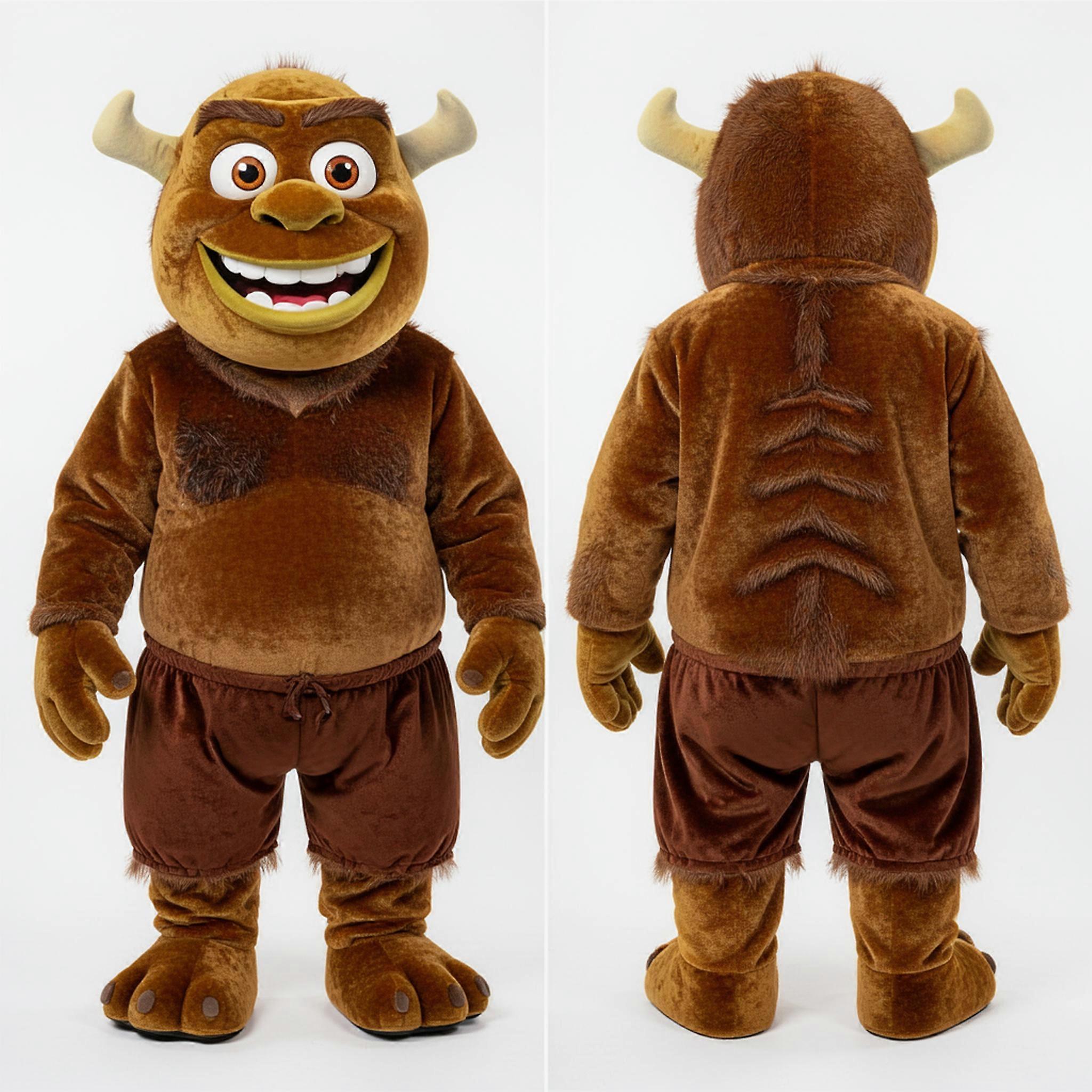 MASTICOT Earthy Brown Friendly Ogre Mascot