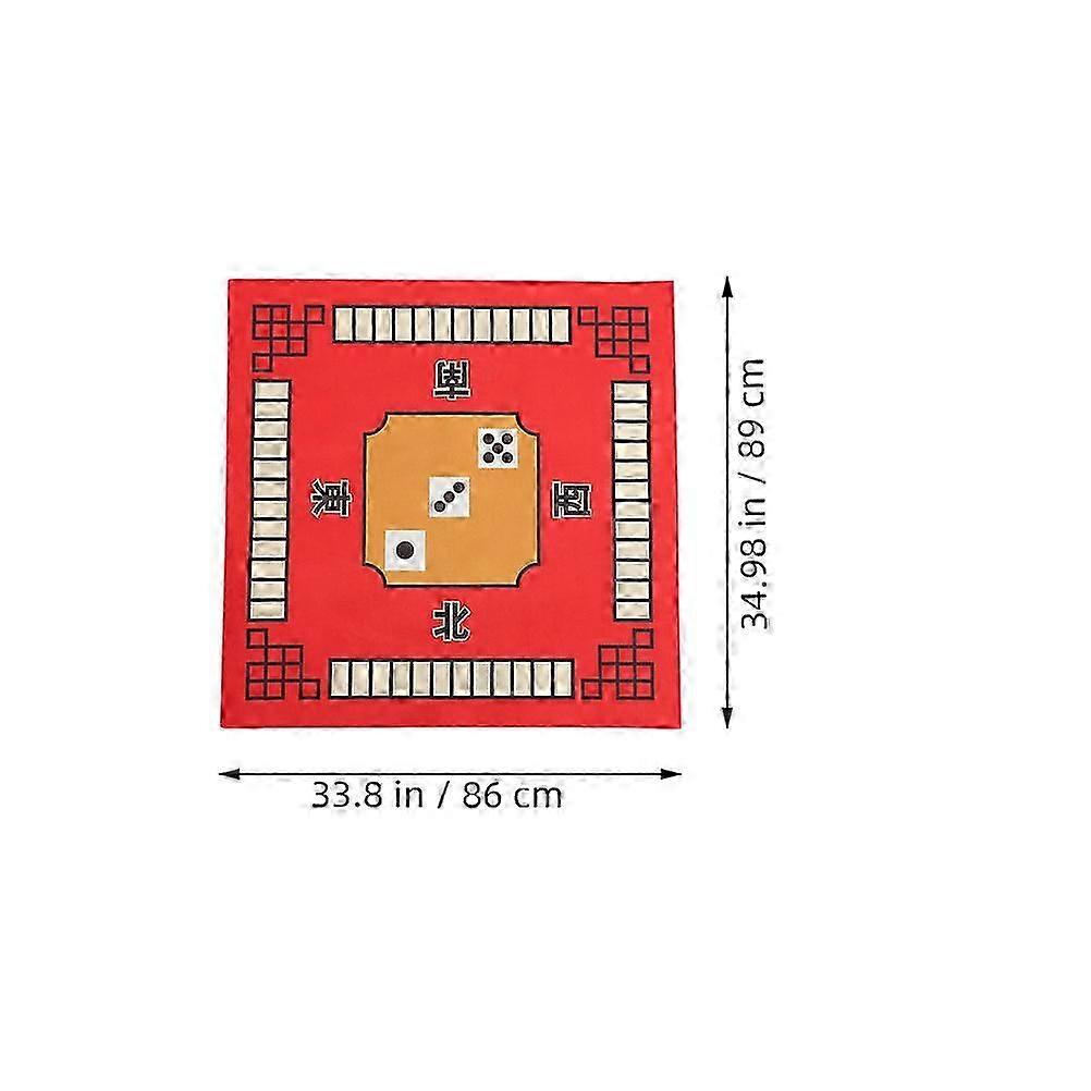 Mahjong Table Cover Microfiber Mat compatible with Decoration 1 Piece Red