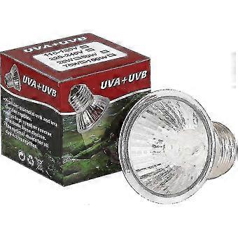 Lampada riscaldante a spettro completo UVa UVB da 50W con attacco E27 per rettili e terrari.