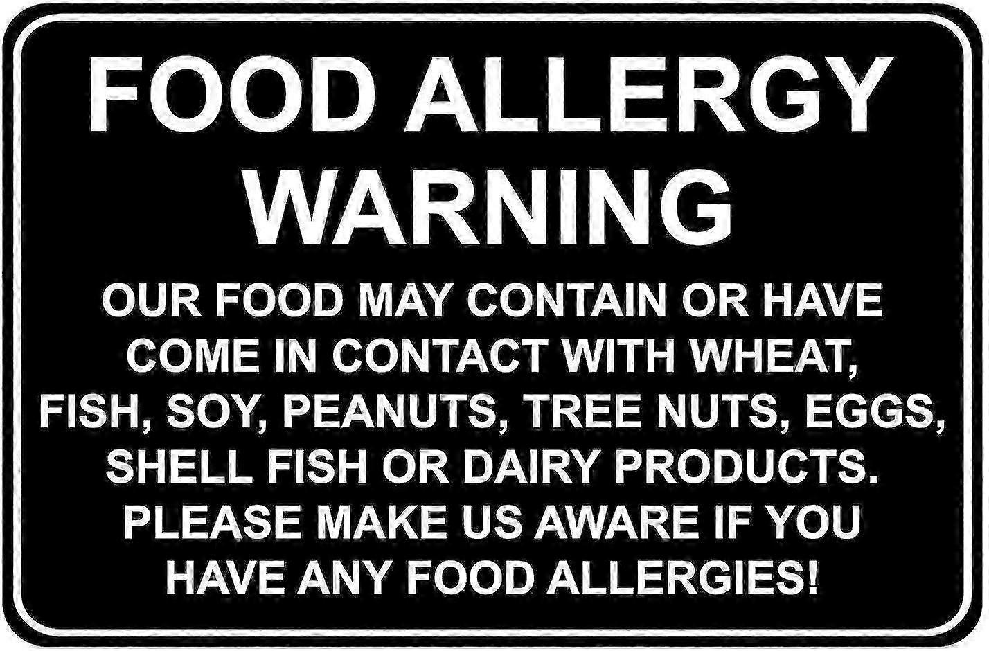 Retro Tin Allergy Warning Poster