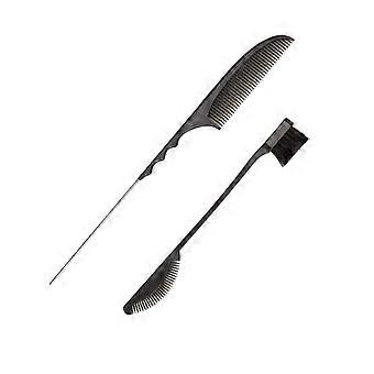 Edge Control Brush and Rat Tail Comb Set for Styling Fine Hair Durable PP Material