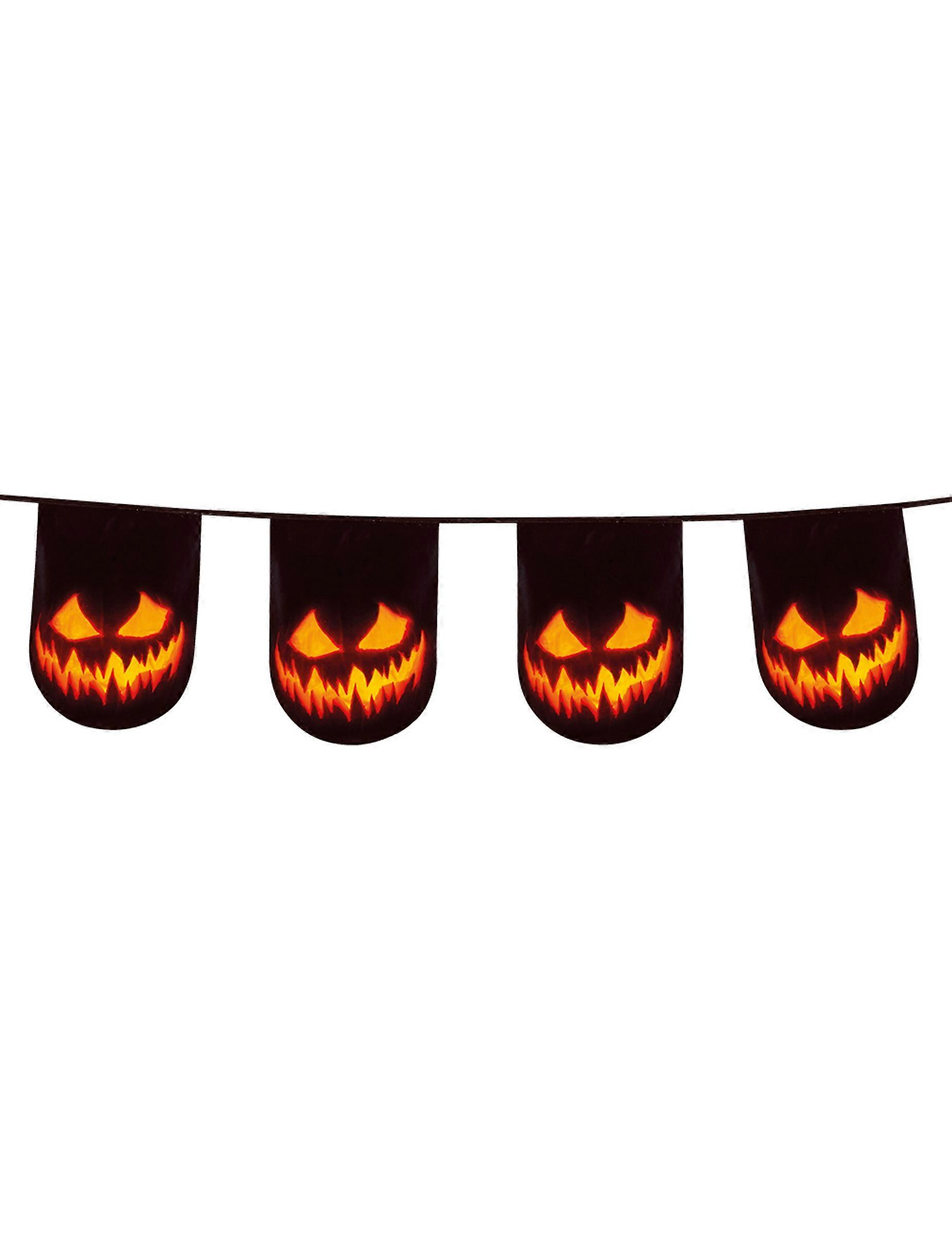 6m Plastic Spooky Pumpkin Bunting Garland
