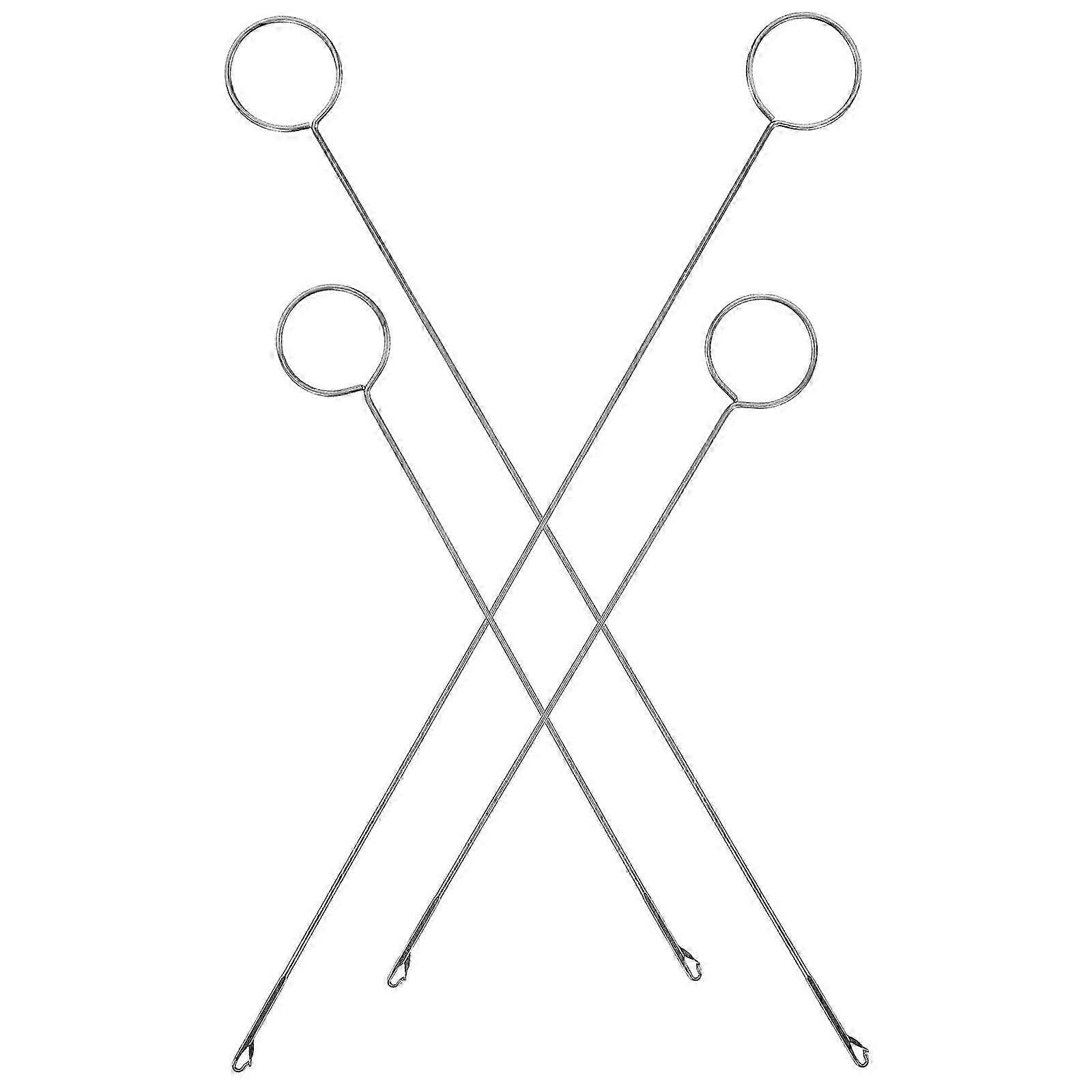 4 Pcs Crochet Tools Flexible Drawstring Threader Embroidery Needle Threading Tool Metal Needlework Threader Drawstring Needle
