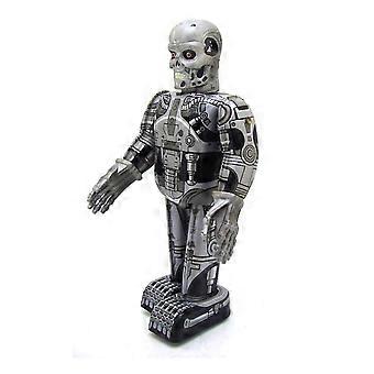 Wind Up Tin Toy Skull Robot Retro Design Collectible Vintage Tinplate Battery Home Decor