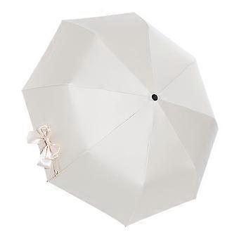 Compact Travel Umbrella Automatic Open Close Windproof Folding for Rain and Sun White