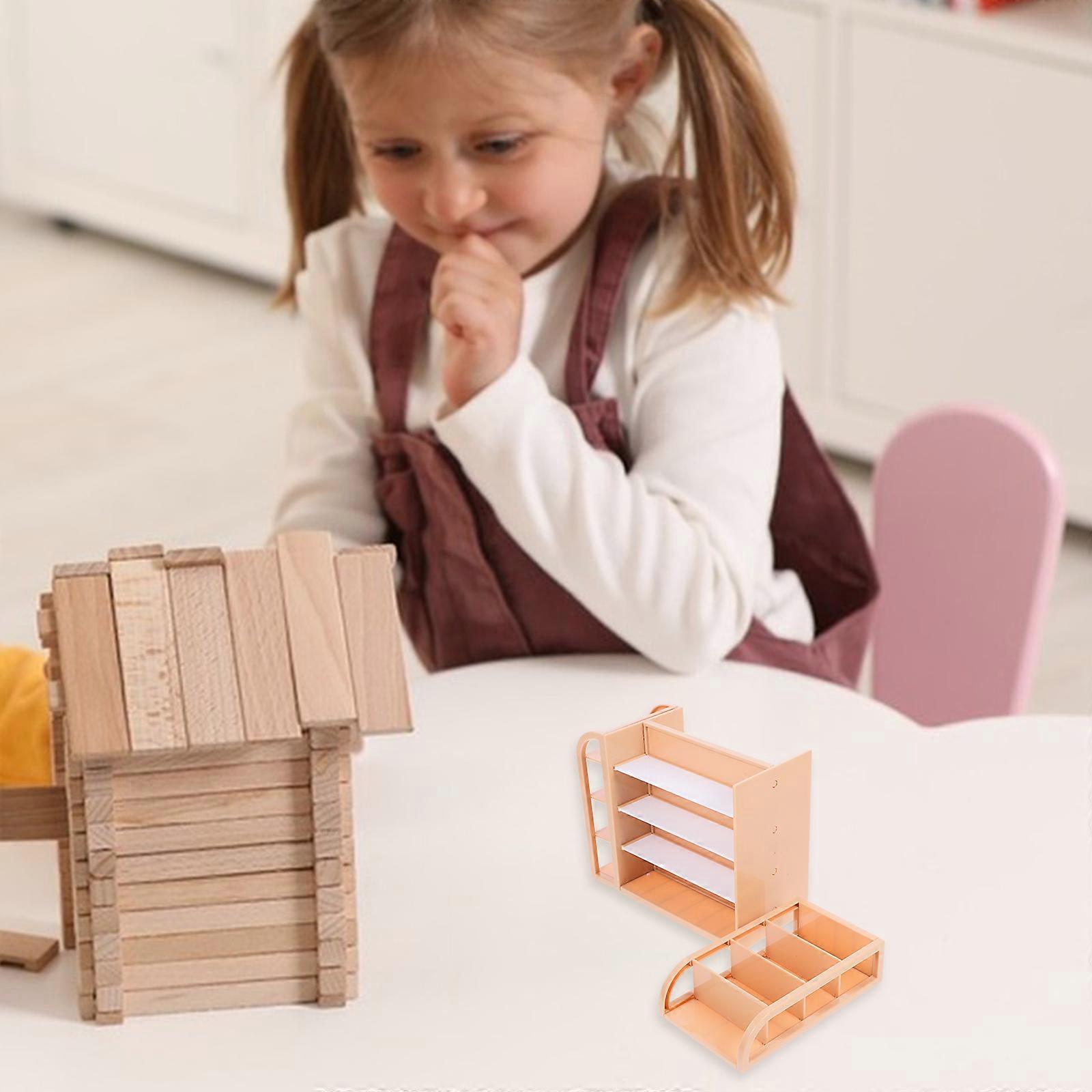 Mini House Shelf Model for Display 4Pcs Durable Plastic Storage Rack