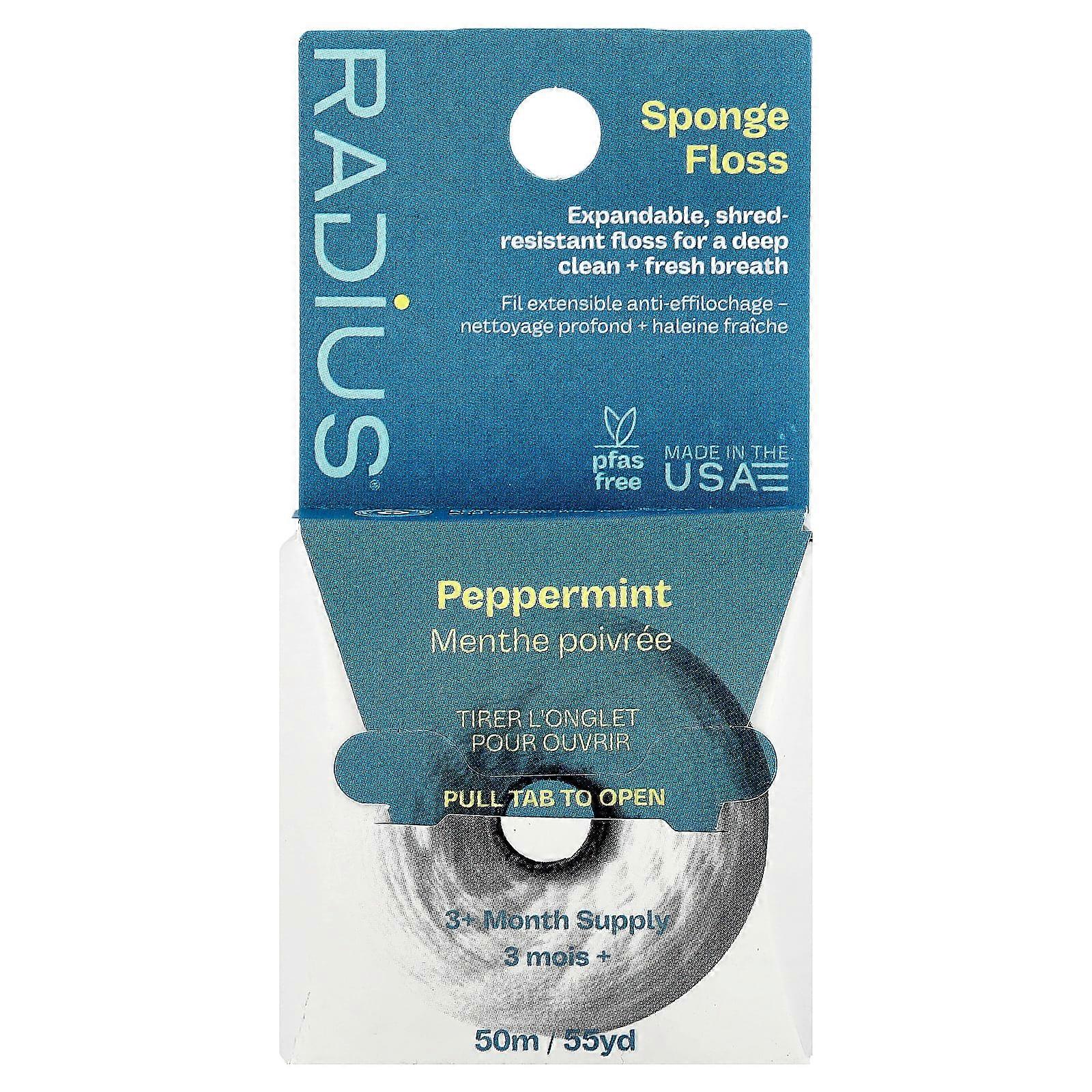 RADIUS, Sponge Floss, Peppermint, 55 yds (50 m)