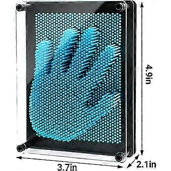 Pin Art speelgoed, 3D Pin Art impressie speelgoed blauwe Pin Art 3d Pin sculptuur voor volwassenen kinderen Home Office decoratie (blauw-S)