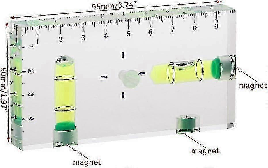 High Precision Transparent Two Direction Magnetic Level Bubble Mini Level