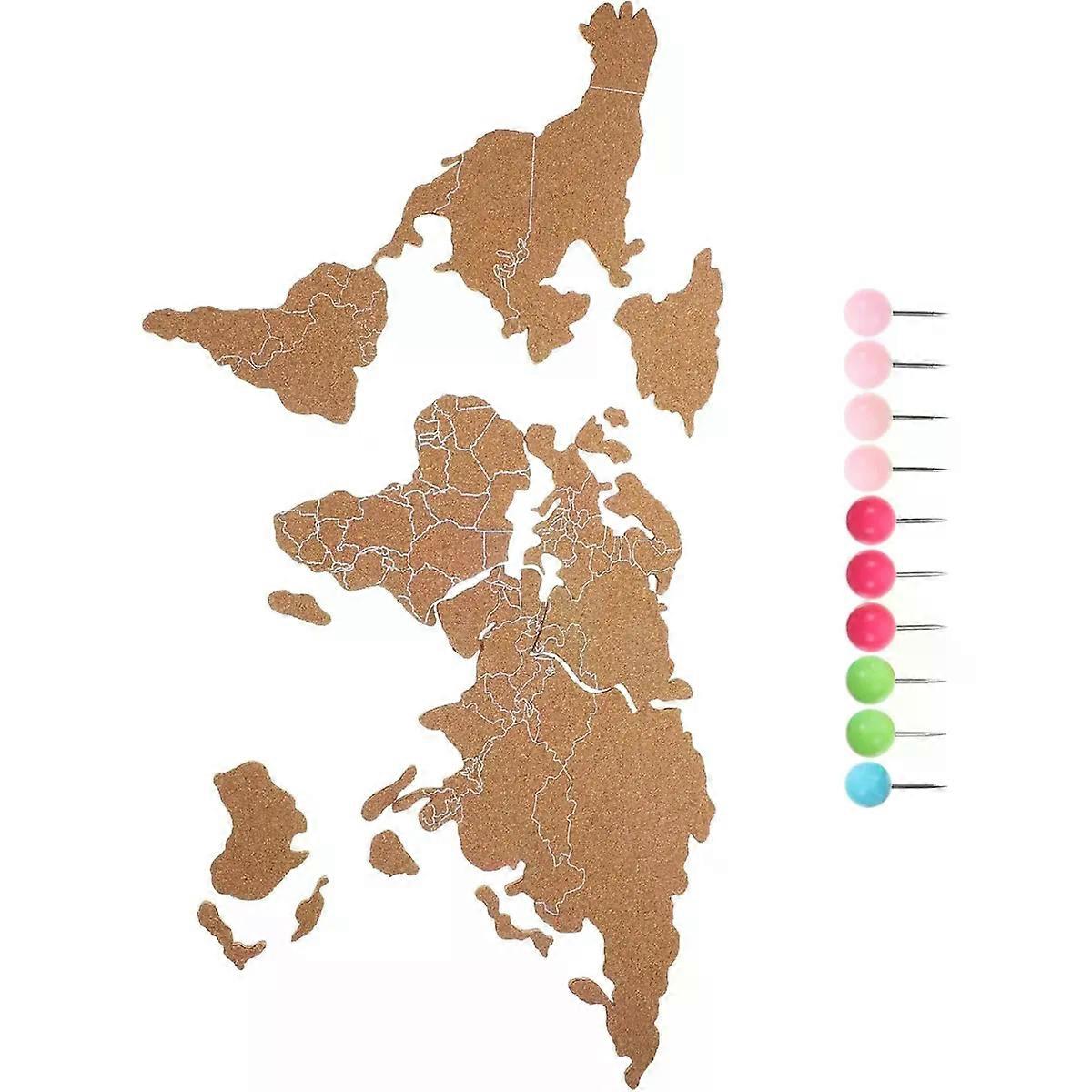 Wall World Map Cork Board Self Adhesive Wall Art