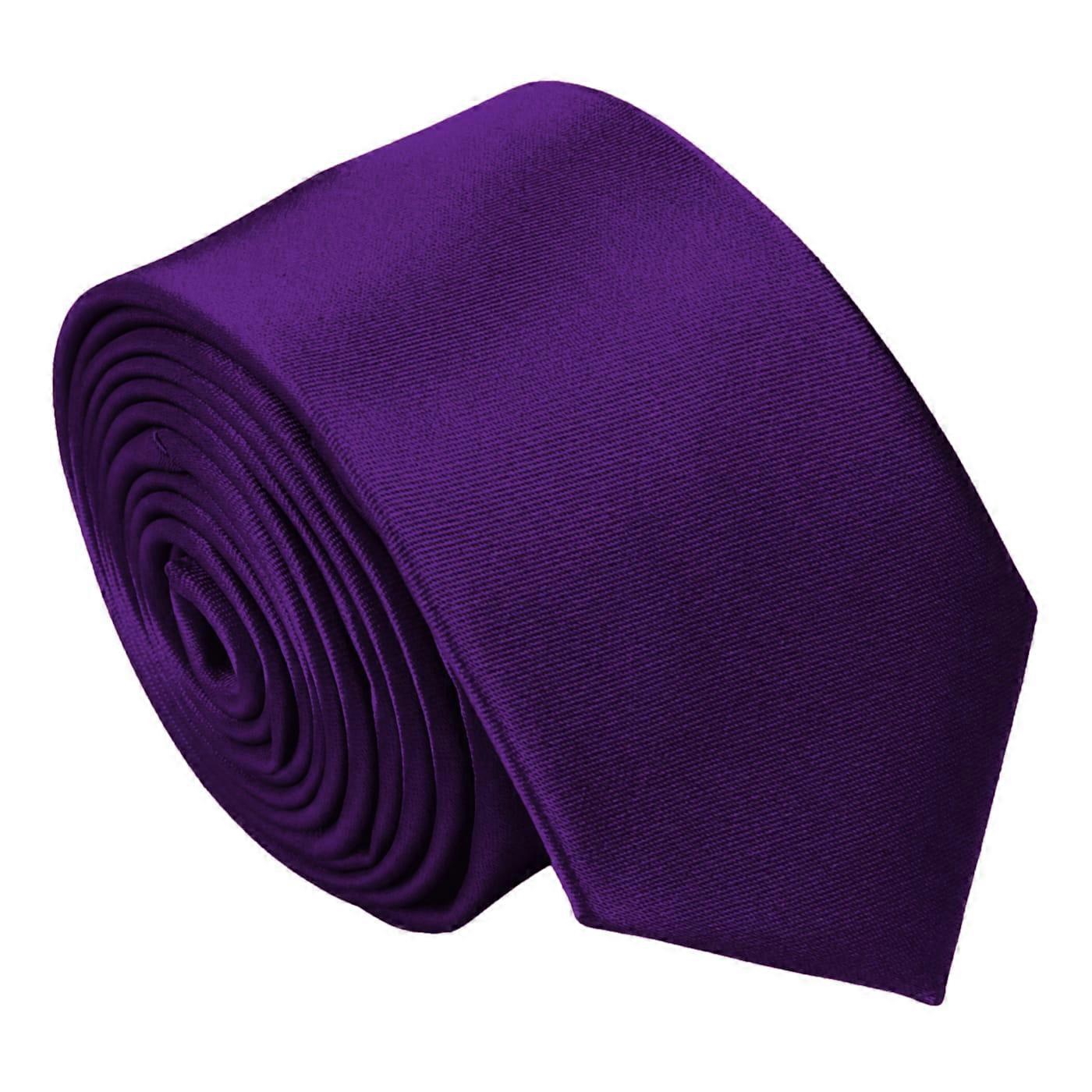 Purple Plain Satin schmaler Krawatte