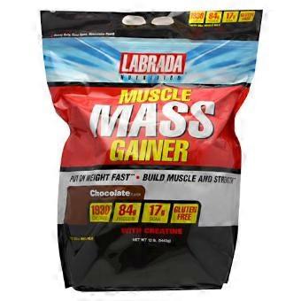 LABRADA NUTRITION Muscle Mass Gainer Chocolate, Vanilla 6 lbs (Pack of 1)