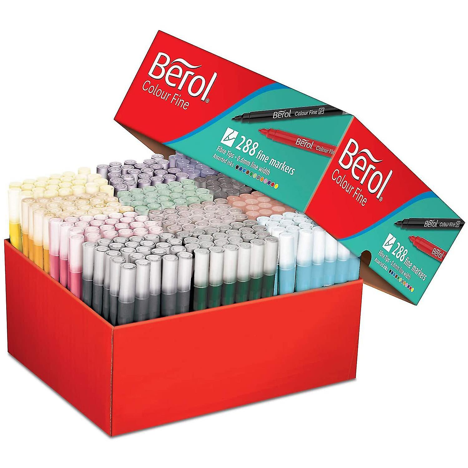 Berol Colouring Pens Felt Tip Assorted Fine Point 0.6mm Class Pack of 288