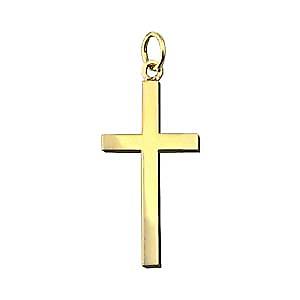 9ct Gold 25x14mm plain solid block Cross