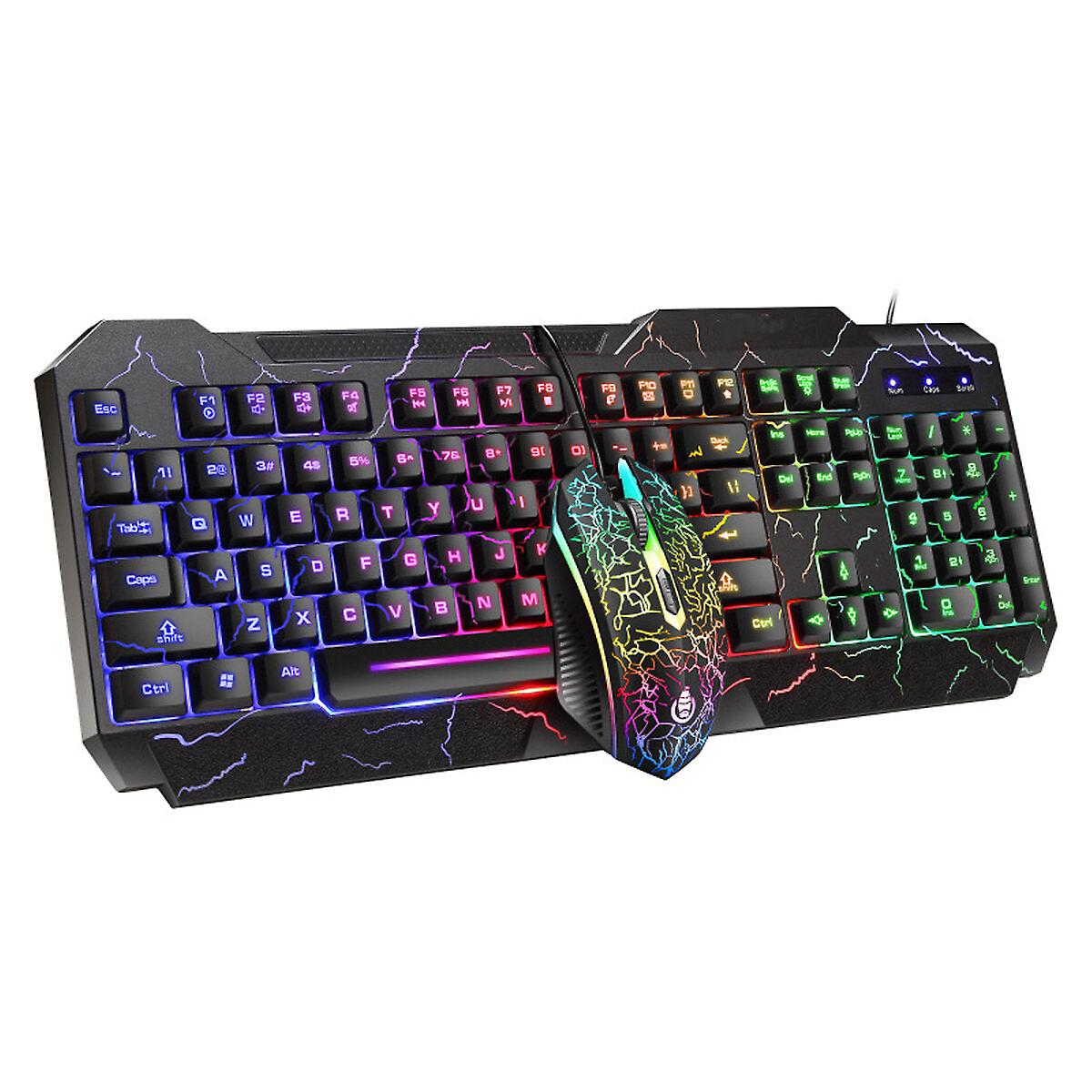 104 Keys Gaming Keyboard Rgb Backlight Wired Mechanical Feeling Keyboard And 1600 Dpi Rgb Gaming Mouse