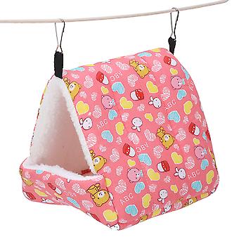 Roze Winter Hamster Warme Hangmat Hangend Bed Huis Nest voor Kleine Huisdieren Eekhoorn Suiker Zweefvliegtuig Konijn Cavia
