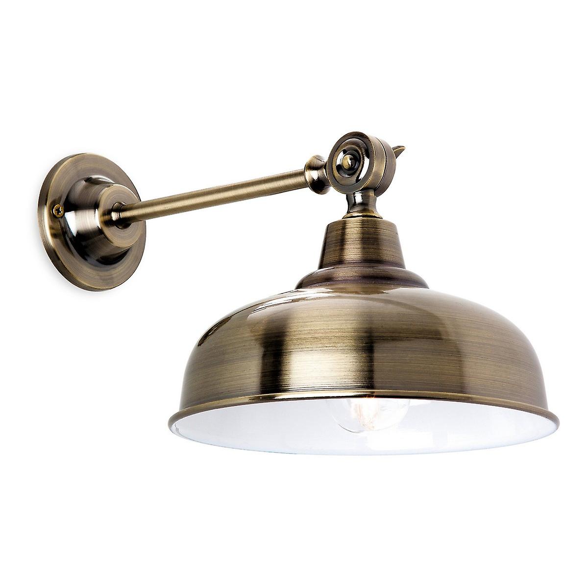 Preston 1 Light Indoor Dome Wall Light Antique Brass, E14
