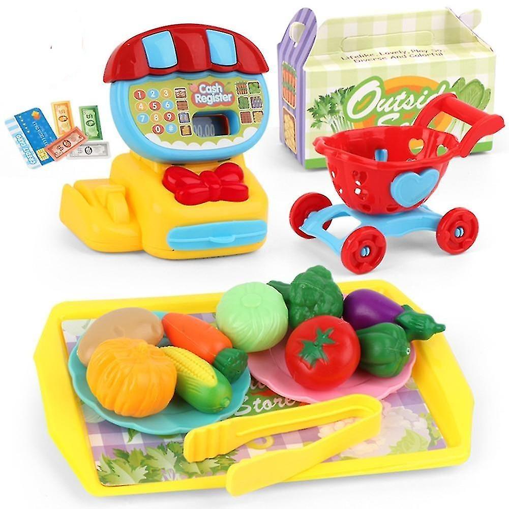 Red +Yellow Mini Supermarket Educational Simulation Learning Play Toy Set