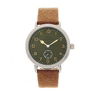 Elevon Northrop villaa päällekkäin nahka bändi Watch - Camel/vihreä