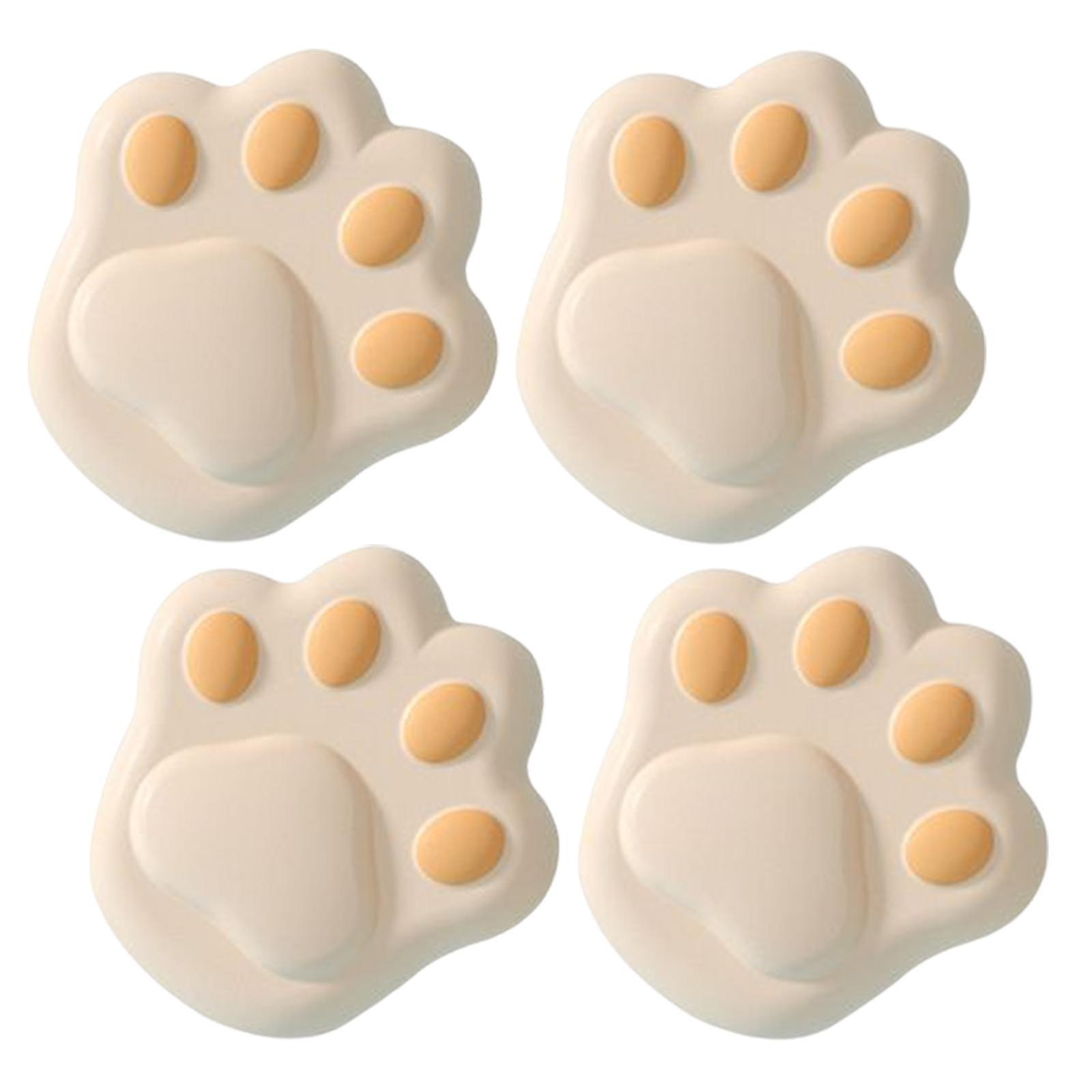 4x Cat Paw Table Corner Protector Edge Guard for Furniture Cabinet Cupboard White