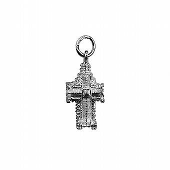 Silver 11x17mm hollow Westminster Abbey Pendant or Charm