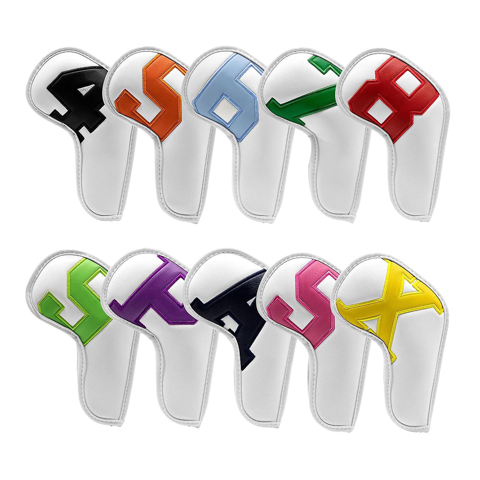 Golf Club Head Covers Iron Cover Set Hybrid Headcover White