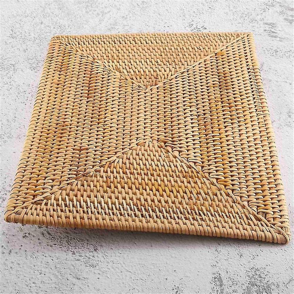 2 Pcs Table Mats Non Slip Rattan Placemats Dining Table Heat Resistant Woven Place Mats Insulation