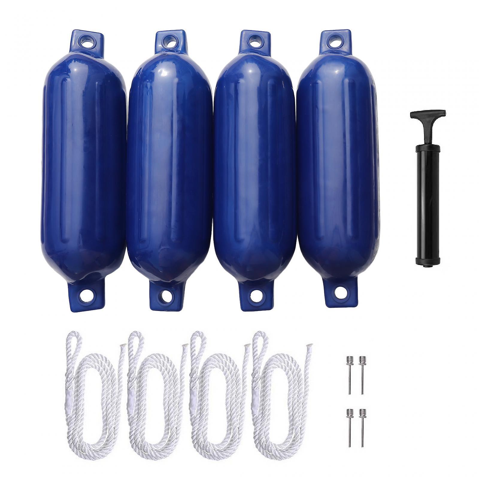 4Pcs Boat Fender Bumper Shield Protection Mooring Buoy Row Boats Marine Dock Blue