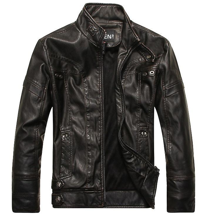 Men Jackets Vestes en cuir pour hommes Automne Hiver Classique Moto Haute Qualité Noir 4XL