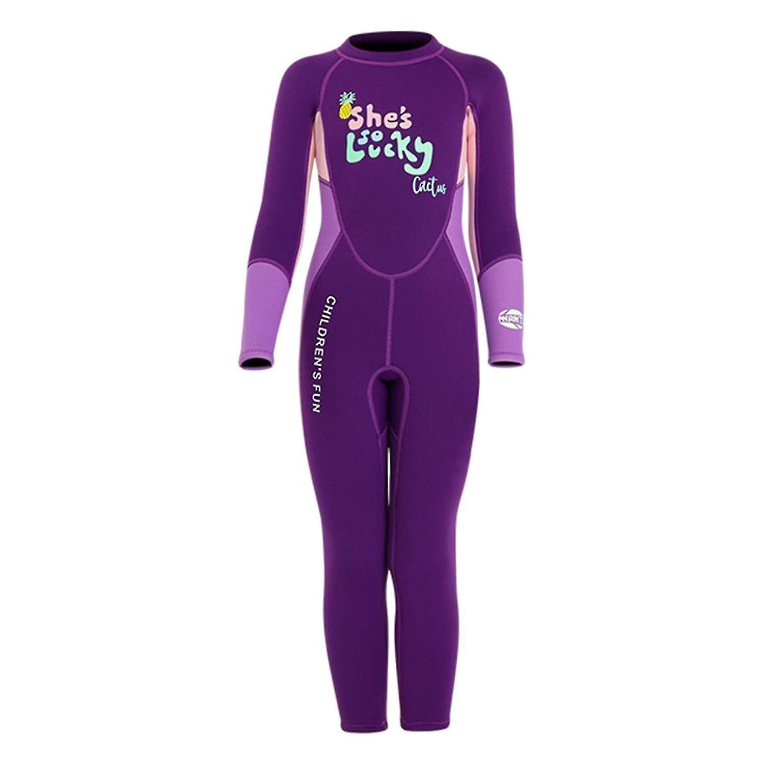 2.5mm Girl One Piece Long Sleeve Diving Full Wetsuit Swim Surfing Suit L
