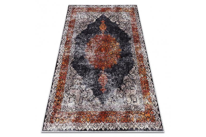 MIRO 51186.808 washing carpet Rosette, frame anti-slip - navy blue / copper