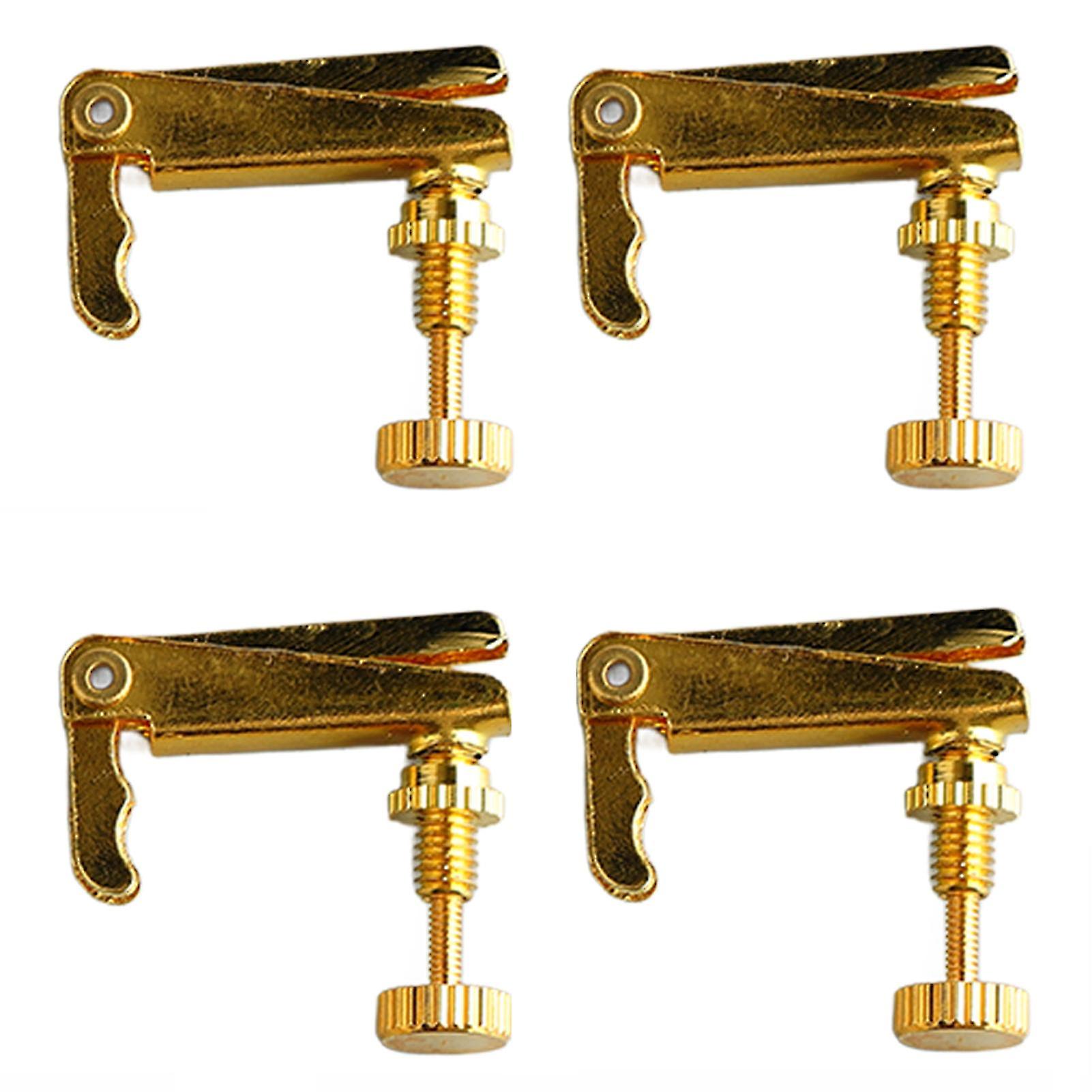 4Pcs 1/2 Violin Fine Tuner Metal Violin String Adjuster Part Musical Instrument Accessory Gold