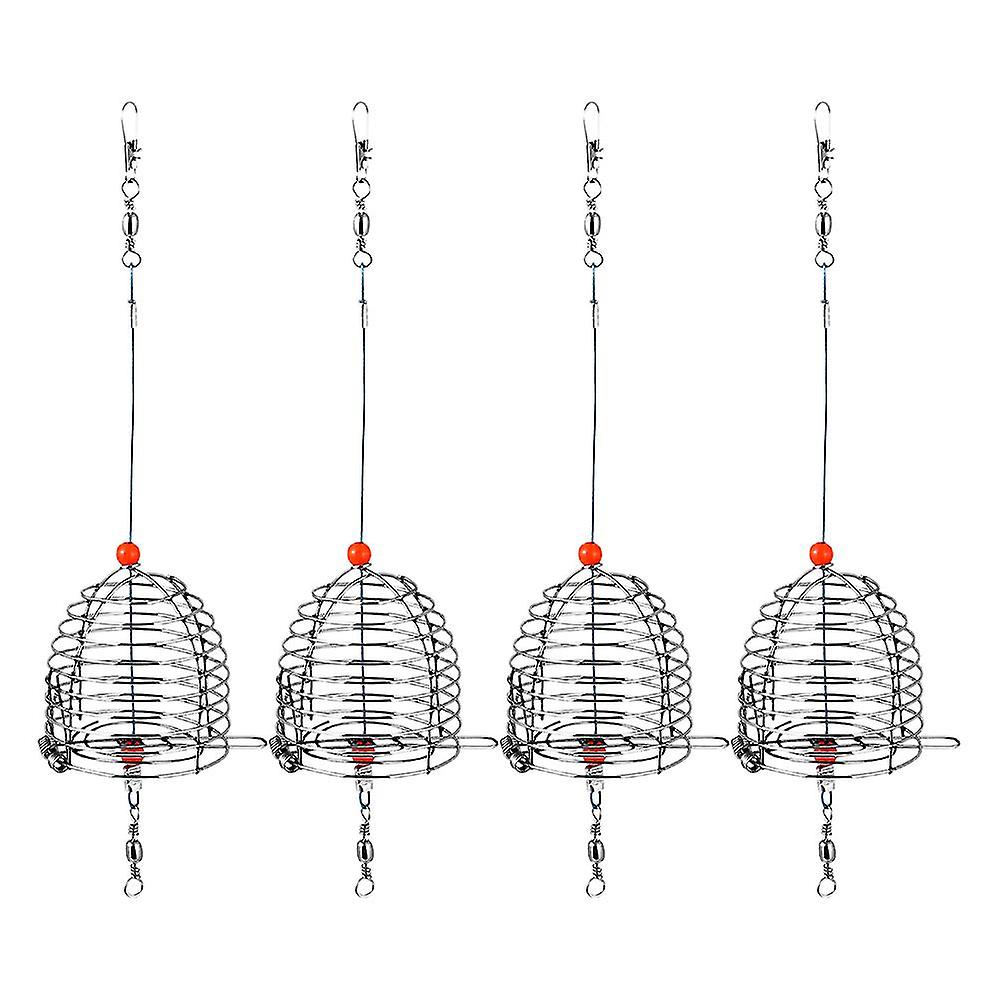 4pcs Edelstahl Angelköder Käfig Angelköder Köder Käfig Korb Angelgerät