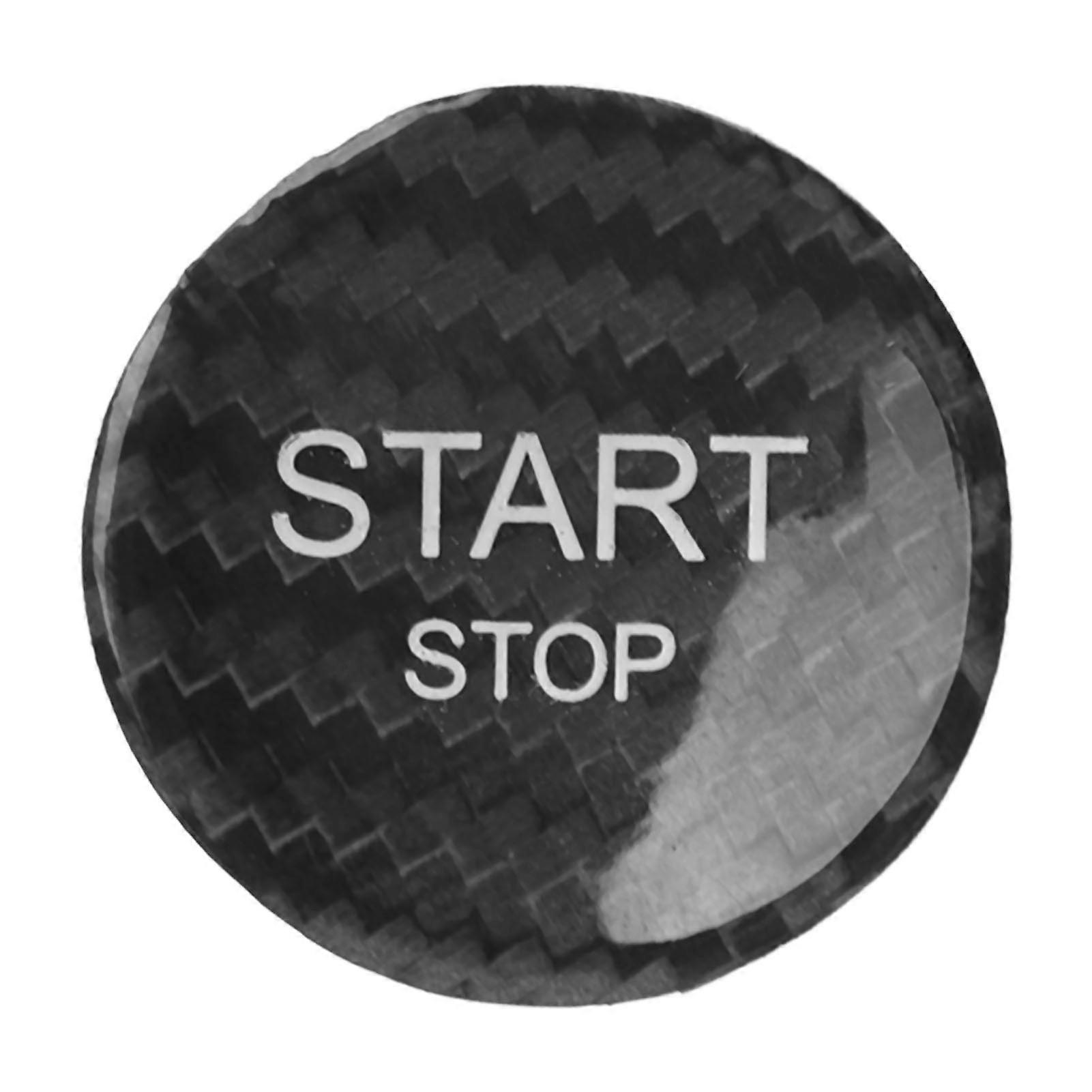 Engine Start Stop Button Switch Cover Carbon Fiber Ignition Starter Switch Sticker Replacement for Peugeot 408 308S 508 Black