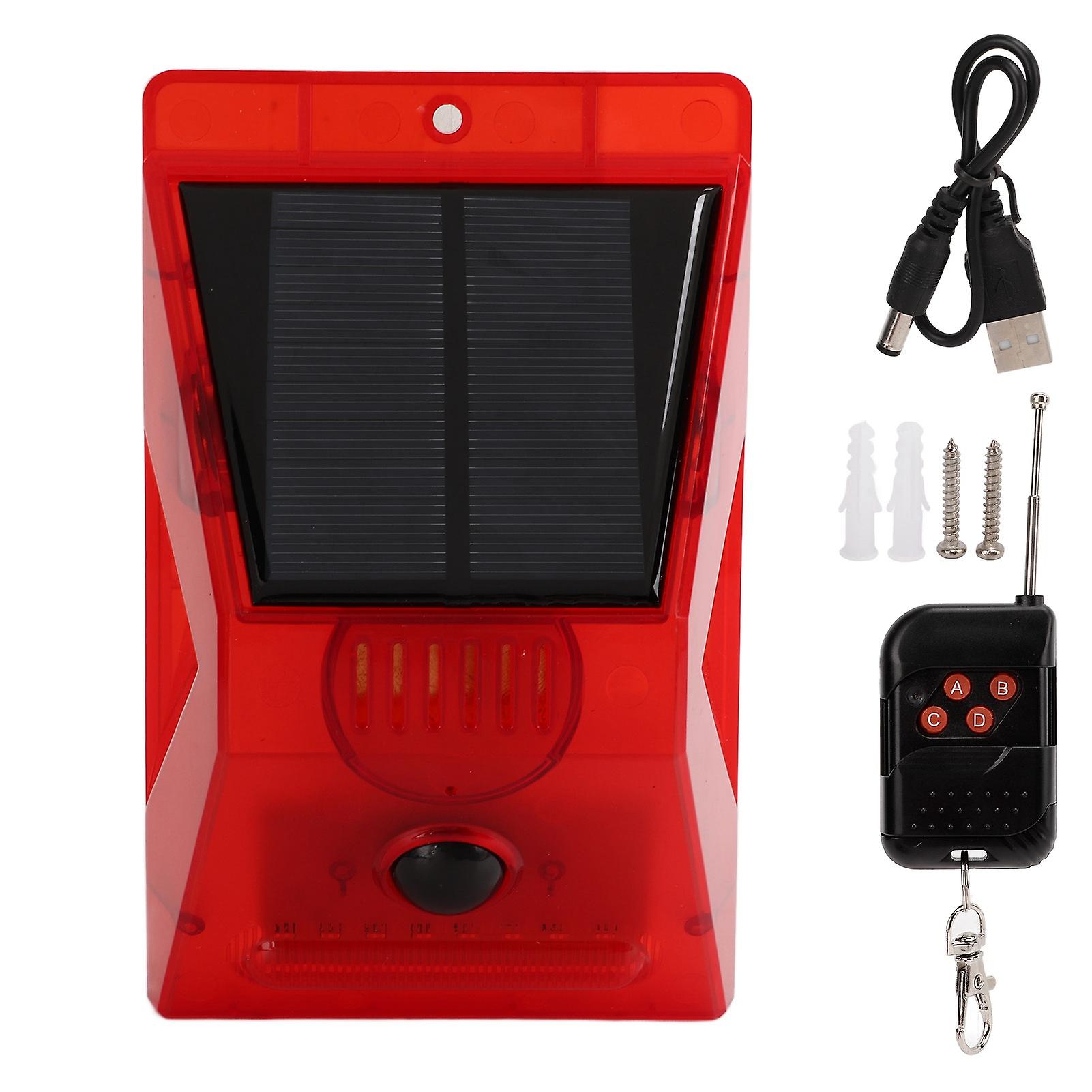 Solar-Powered Smart Alarm Light: IP65 Waterproof Security with Remote Control & 129dB Siren