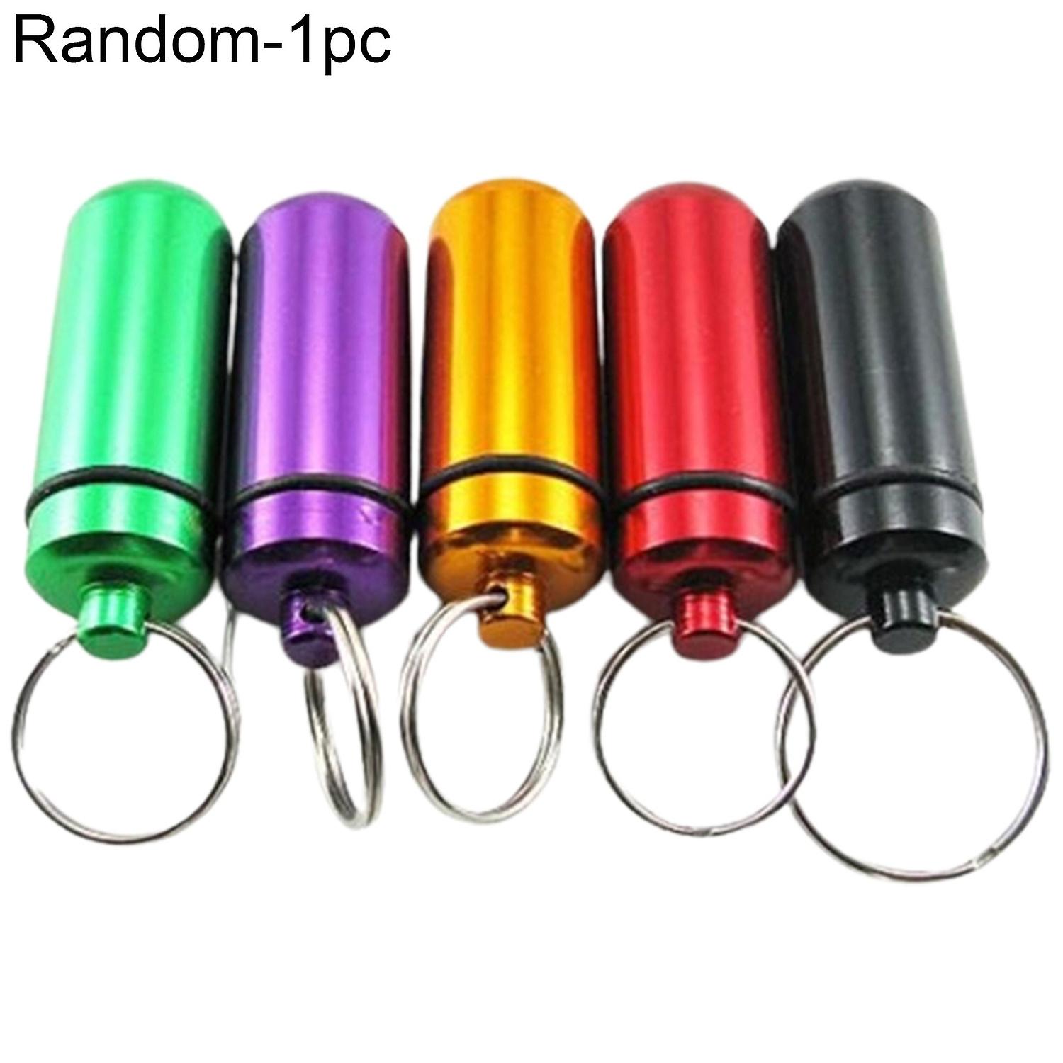 Waterproof Mini Key Ring Medicine Pill Bottle Box Tablet Storage Case Container