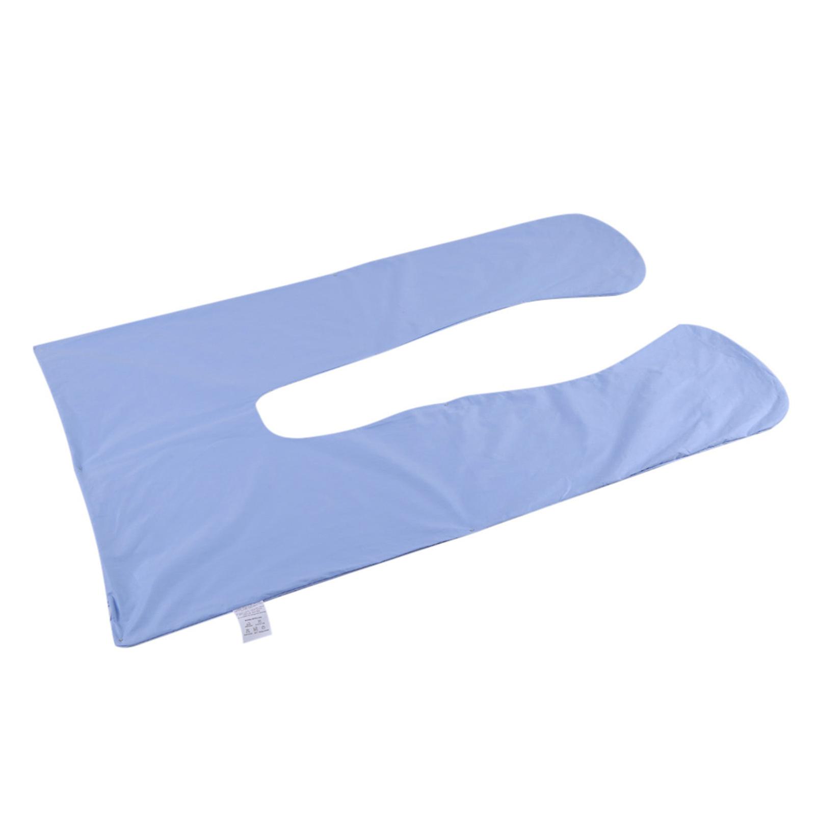Femmes enceintes U Forme Oreiller Housse 140x80cm Coton Bleu
