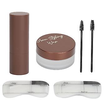 Augenbrauen-Puder-Stempel-Kit mit 2-teiligen Pinseln 20-teilige Schablonen Lang anhaltendes Augenbrauen-Stempel-Set für Anfänger
