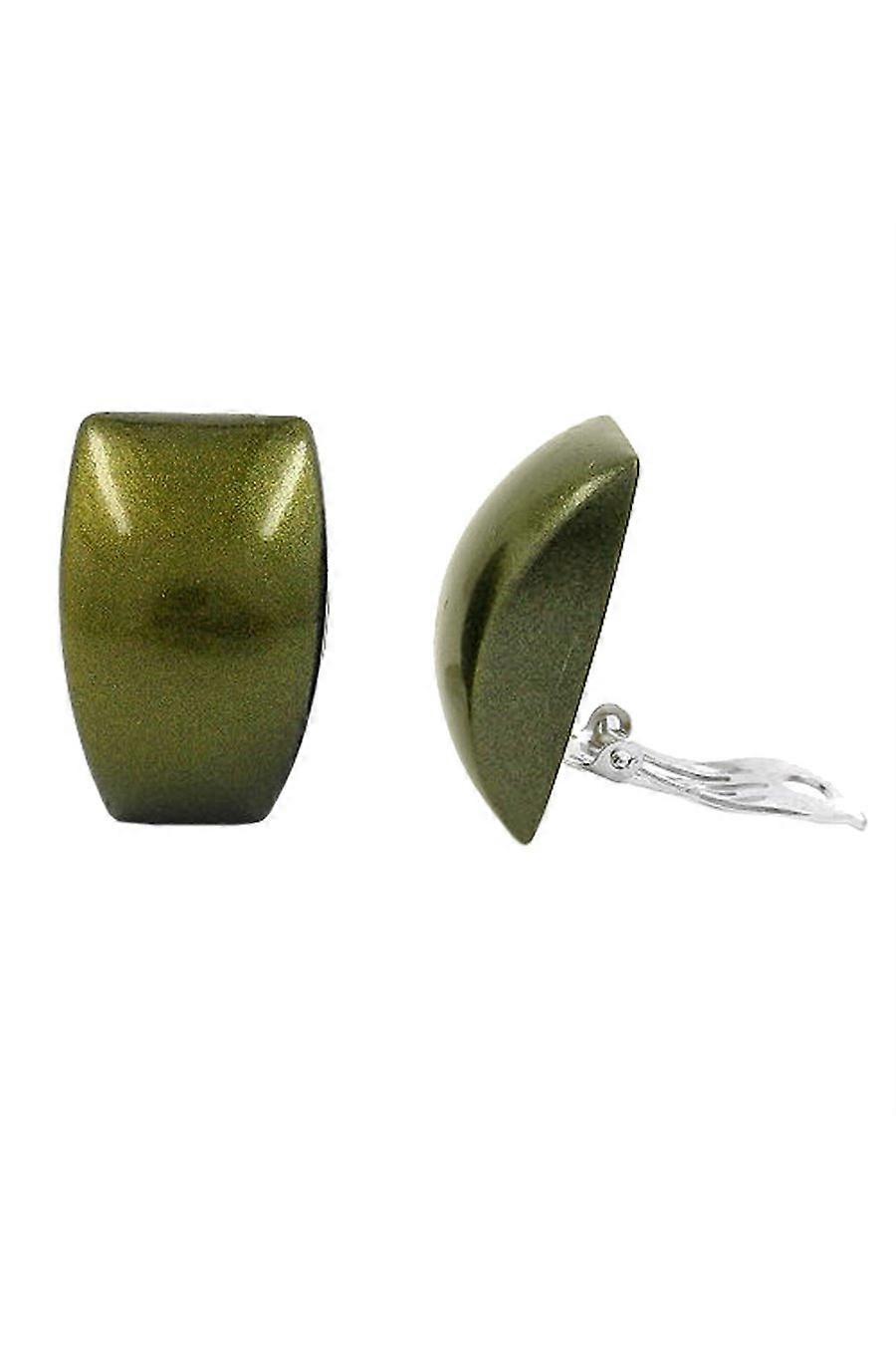 Clip-on Earring Trapezium Green Gold - Gl00883