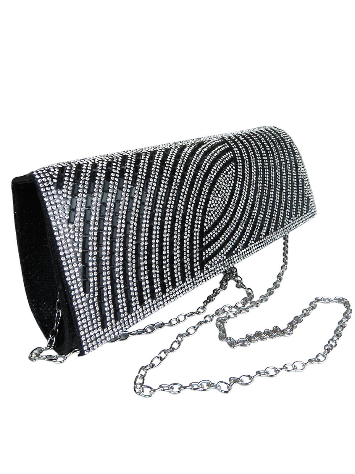 Paulo Due Oval Pattern Diamante Clutch Bag
