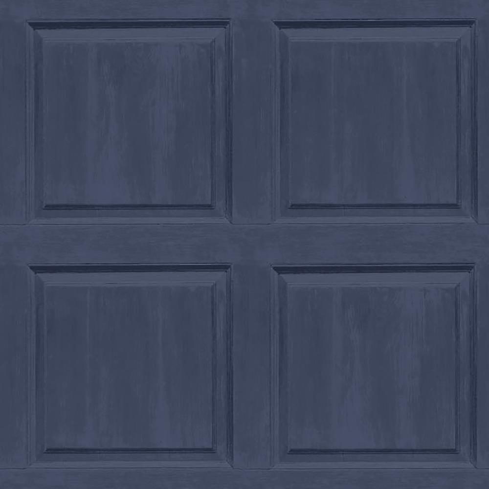 Washed Panel Navy Wallpaper