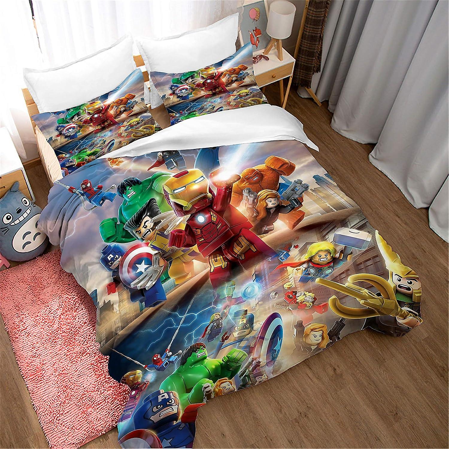 Ste-X Easy Care Duvet Cover Set | Double Bed Size |Cartoon Movie Children Bedding iron Man)
