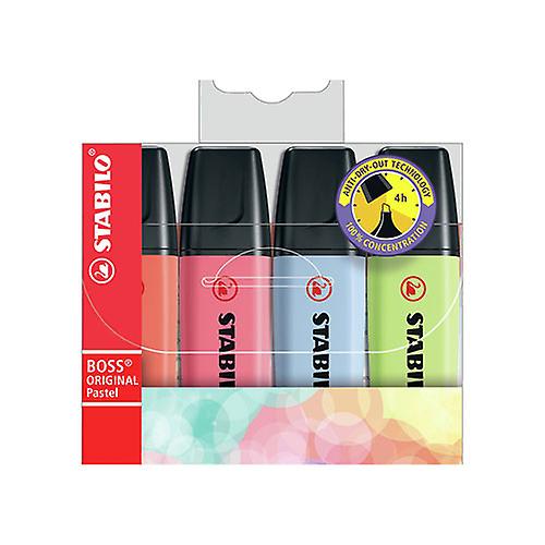 B/L/R/P High Quality Stabilo Boss Pastel Chisel-Shaped Tip Highlighter Pack of 4